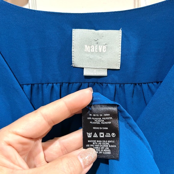 {Anthropologie | Maeve} Blue Ruffle Long Sleeve Blouse - Picture 6 of 9